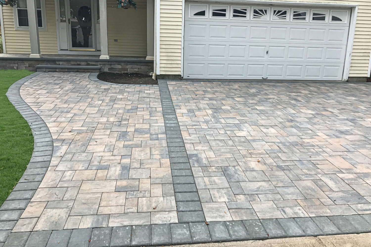 Residential paver driveway Suffolk