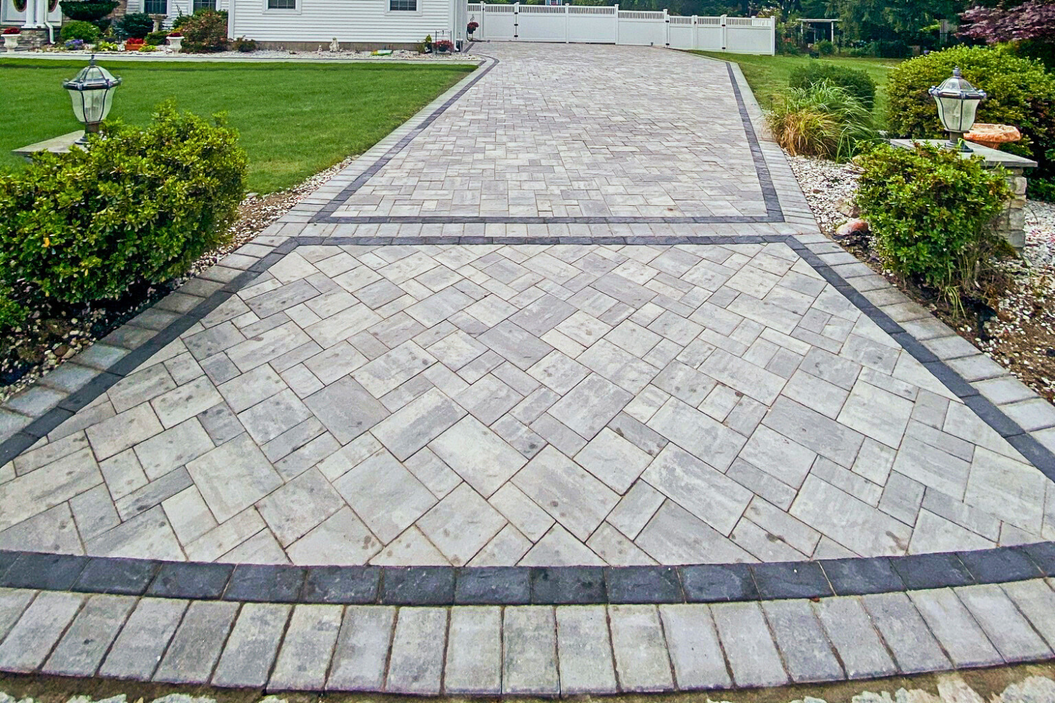 Custom driveway border installation