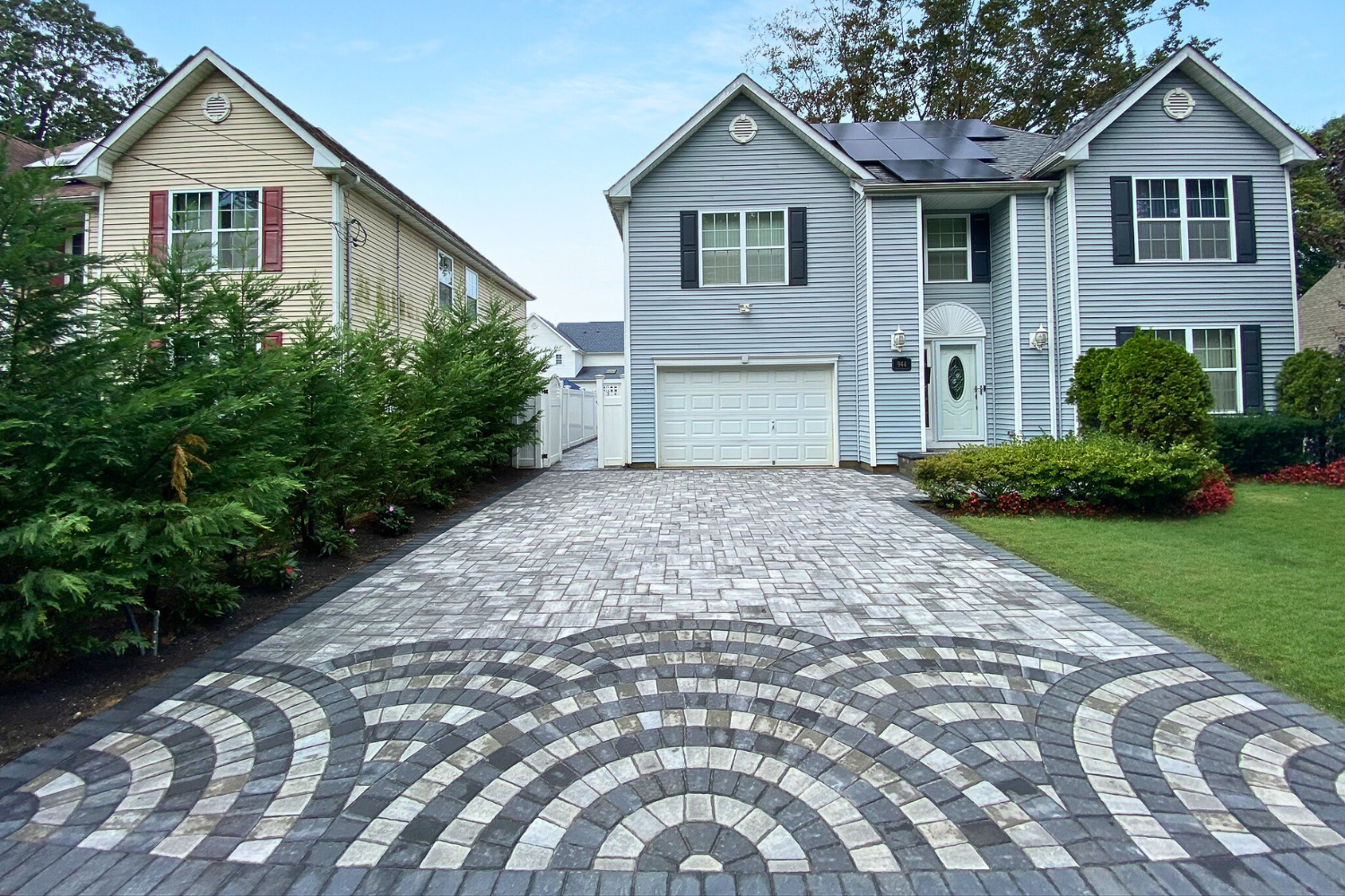 Concrete paver driveway installation