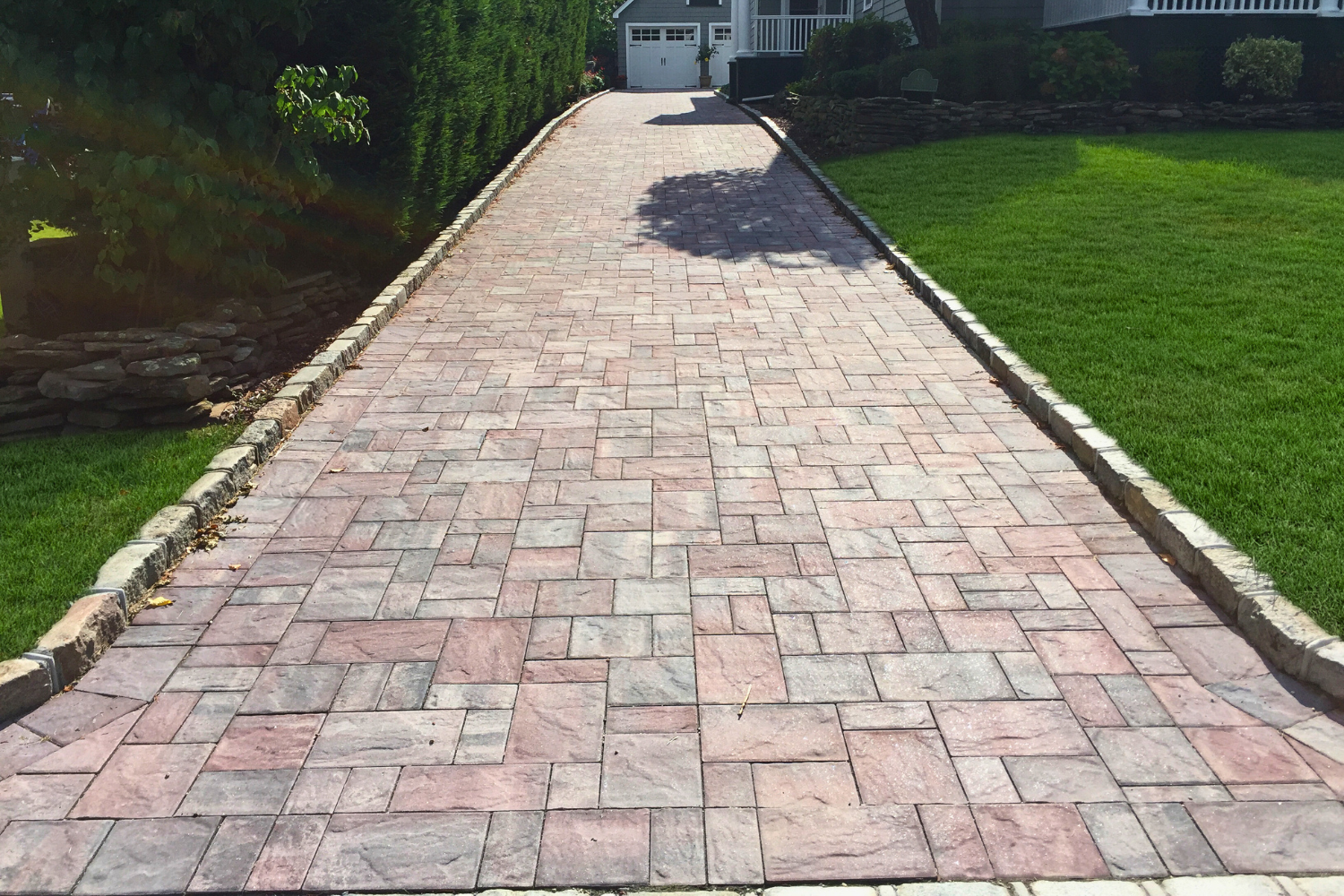 Textured paver driveway Long Island