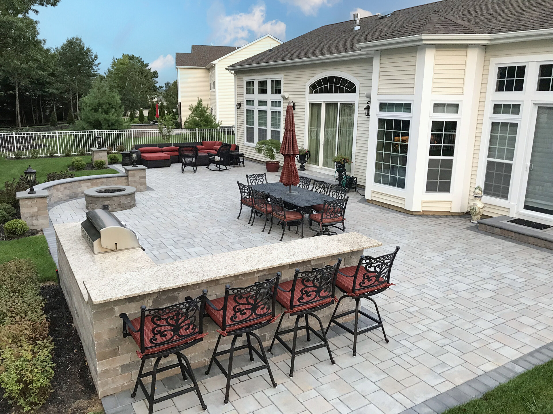 Patio fire pit area Long Island