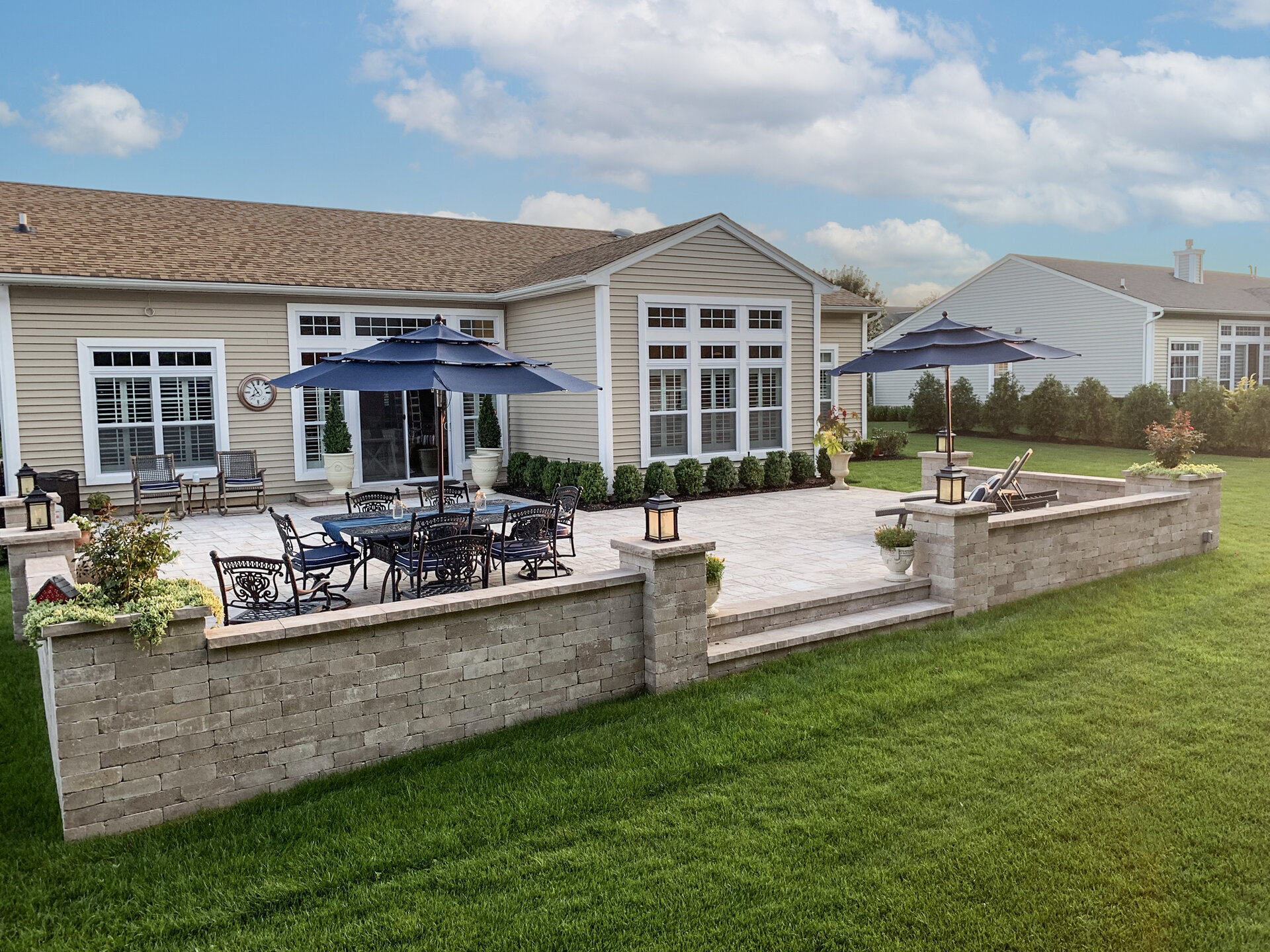Patio landscape integration Long Island