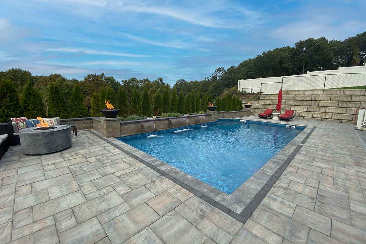Featured vinyl pool project in Nesconset by Flawless Masonry