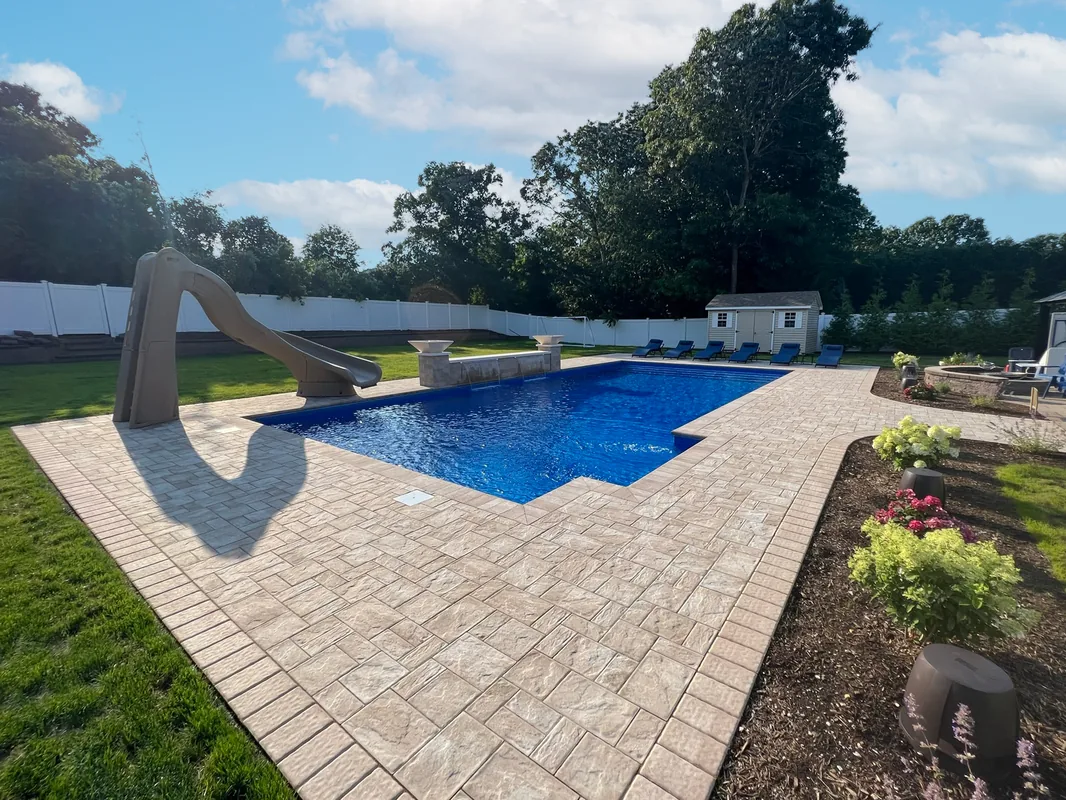 Vinyl pool renovation and poolscape design