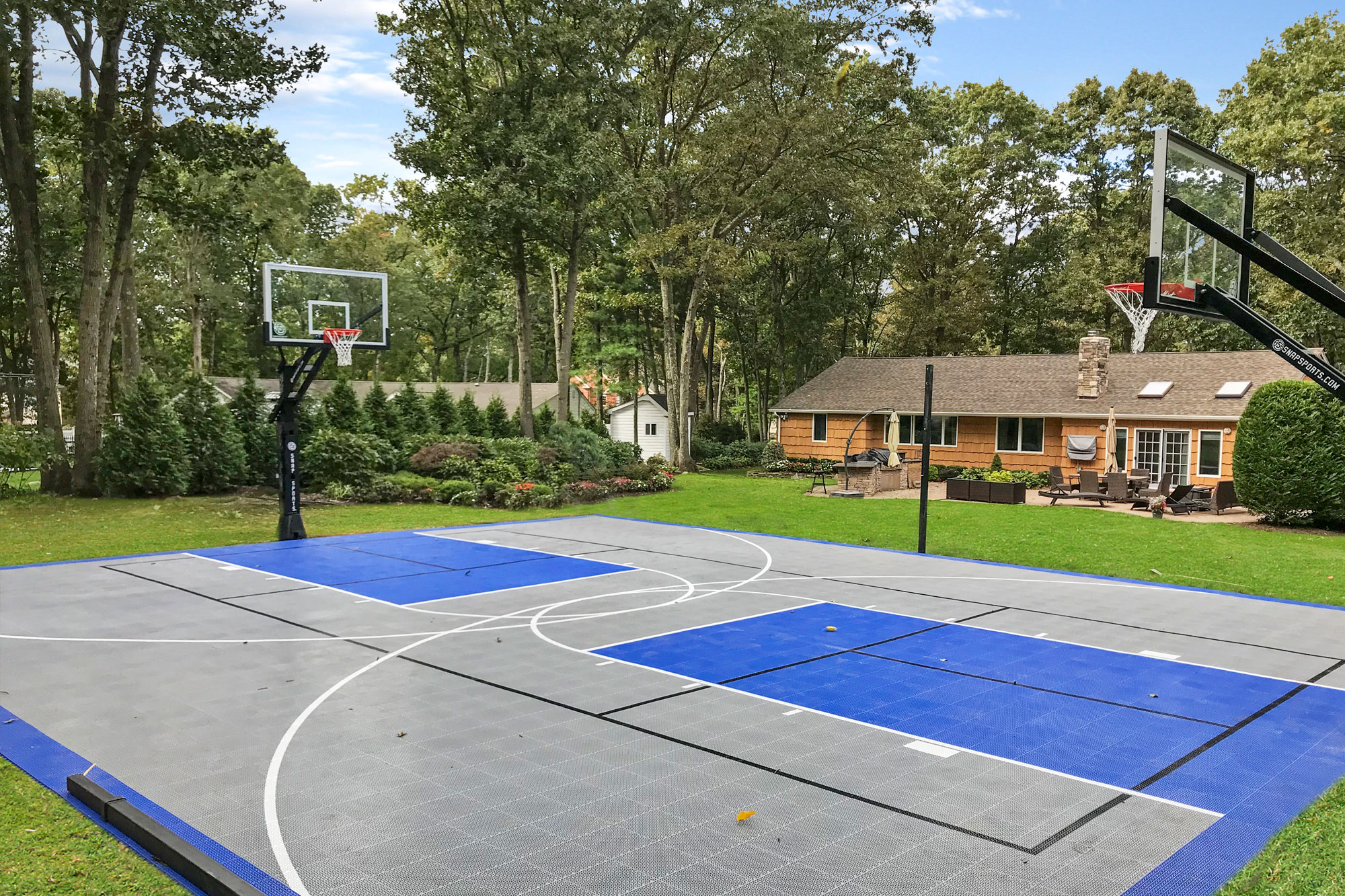 Backyard basketball court