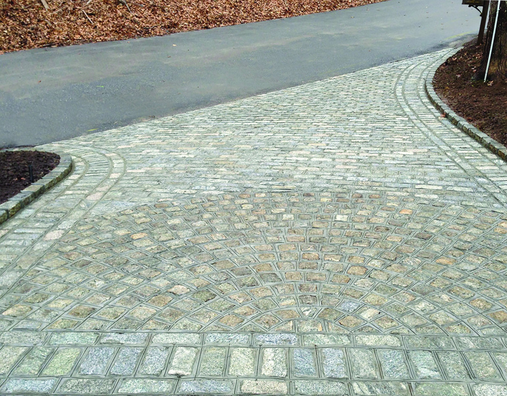 Short driveway with paving stones in a simple design